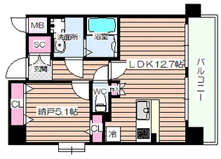 スプランディッド中之島WEST【10階】の間取り