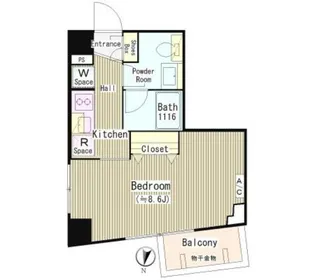ソラーニ目黒不動前【3階】の間取り
