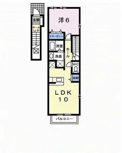 アダージョ美野島B【2階】の間取り