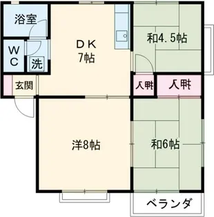 ハイツカレントB【1階】の間取り