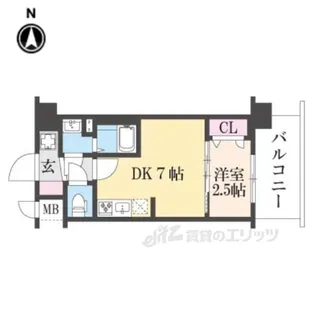 ソルテラス京都勧進橋PARKSIDE【2階】の間取り