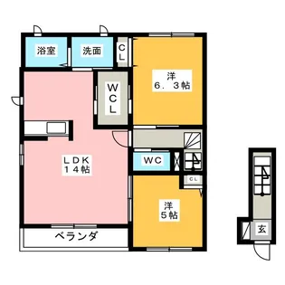 グリーンパーク B【2階】の間取り