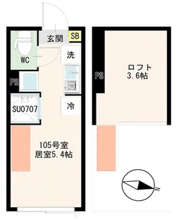 ハーモニーテラス北千住F【1階】の間取り