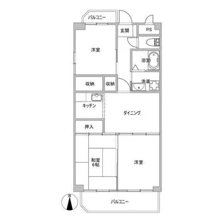 ロイヤルヒルズ山代参番館【3階】の間取り