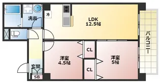 オルフェア文の里レジデンス【2階】の間取り