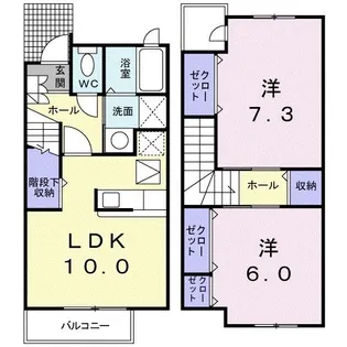 ラ・メゾン アルカンシェルC【1階】の間取り