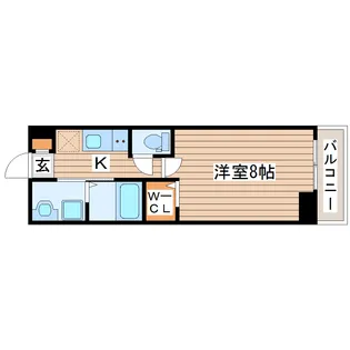 ウルス花京院B【1階】の間取り