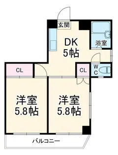 メゾンアカンサス【1階】の間取り