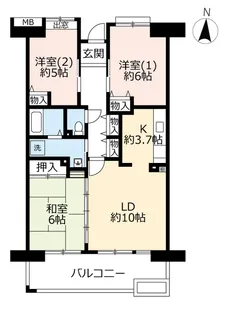URアルビス旭ヶ丘【3階】の間取り