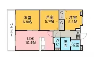 リバーサイド東洋【2階】の間取り