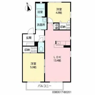 クレストタウン B棟【2階】の間取り