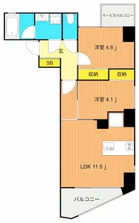 メゾン ド ソルブル【5階】の間取り