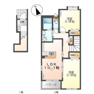 ウイングコート 中原II【2階】の間取り