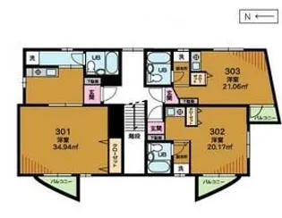 アーク金田【3階】の間取り