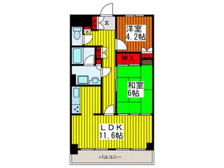 川口サンハイツ【3階】の間取り