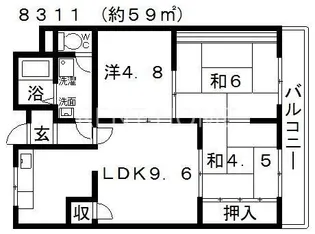 美幸マンション【3階】の間取り