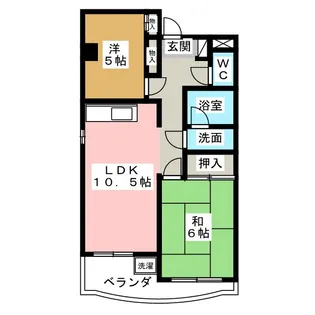 アーベルグ瀬辺【6階】の間取り