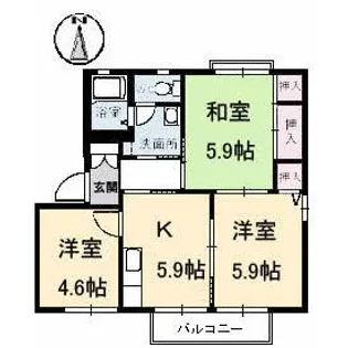 ニューヒルズBの間取り