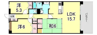 ウエステ垂水【9階】の間取り