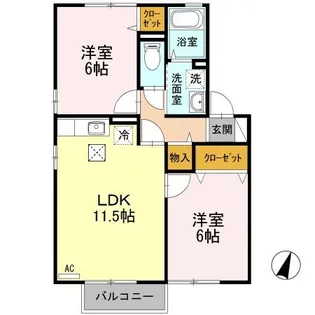 新潟県新潟市江南区亀田東町2【アパート】の間取り