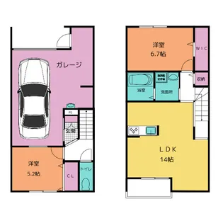 愛知県一宮市末広2【一戸建】の間取り