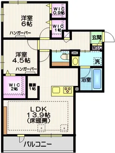 オカバ世田谷深沢ヘーベルメゾン【4階】の間取り