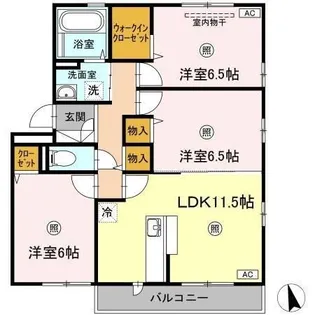 ランロード C棟【3階】の間取り