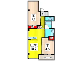 埼玉県戸田市氷川町3【マンション】の間取り