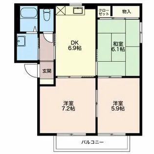 バリュージュフォンテーヌ A【1階】の間取り