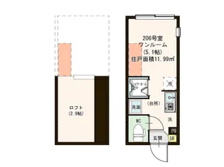 1Rの間取り画像