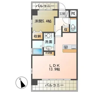 Riviere段原【6階】の間取り