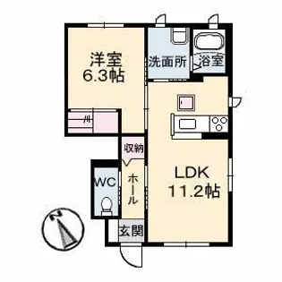 ソレアード B棟【1階】の間取り