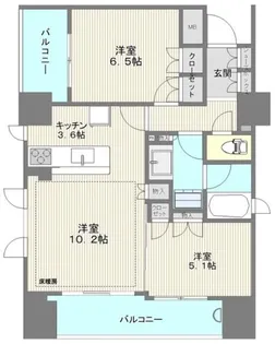 シティハウス門前仲町【13階】の間取り