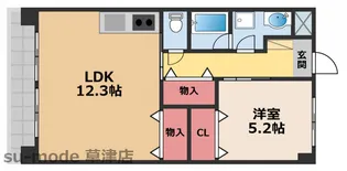 リベルティキタガワ【1階】の間取り