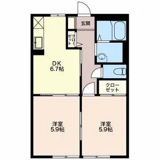 グレースメゾン小柳 C【1階】の間取り