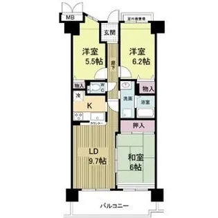 グレ-シィ須磨アルテピアIII番街1期棟【9階】の間取り