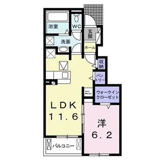 カーサ・アストレアA【1階】の間取り