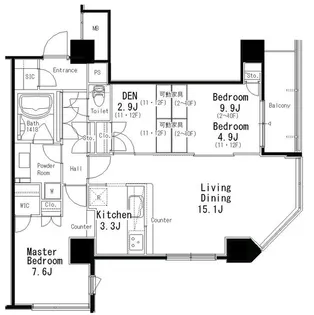 MFPR目黒タワー【8階】の間取り
