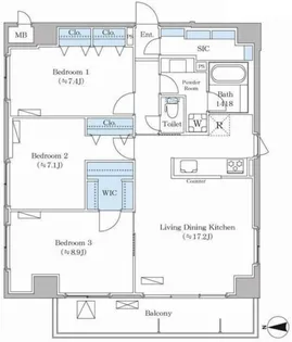Daiwa Grace Maison 亀有【6階】の間取り