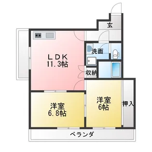 コーポ鷹【5階】の間取り