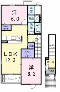 ボニート アンジュ ナカノ B【2階】の間取り
