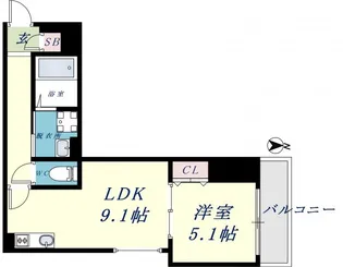 セレニティ荒本 A棟【3階】の間取り