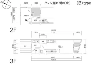 クレル瀬戸N棟【2階】の間取り