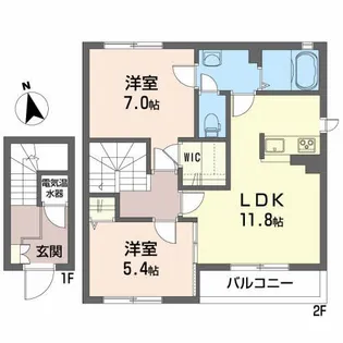シャーメゾングランフォンテーヌC【2階】の間取り
