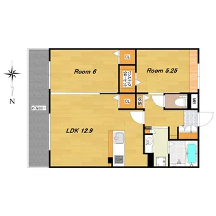 セジュール芹川【3階】の間取り