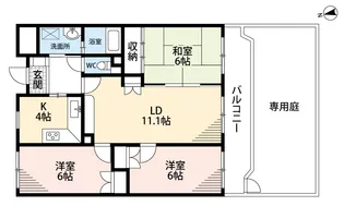 ブリリアンドゥメール【1階】の間取り