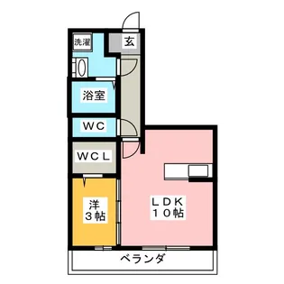 シャンブル【3階】の間取り