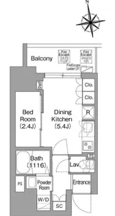 コンフォリア・リヴ北新宿【12階】の間取り
