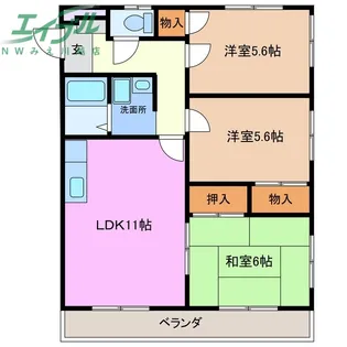 ソシアルドミール西館【4階】の間取り