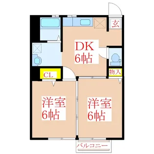 フレグランス広瀬 D棟【2階】の間取り